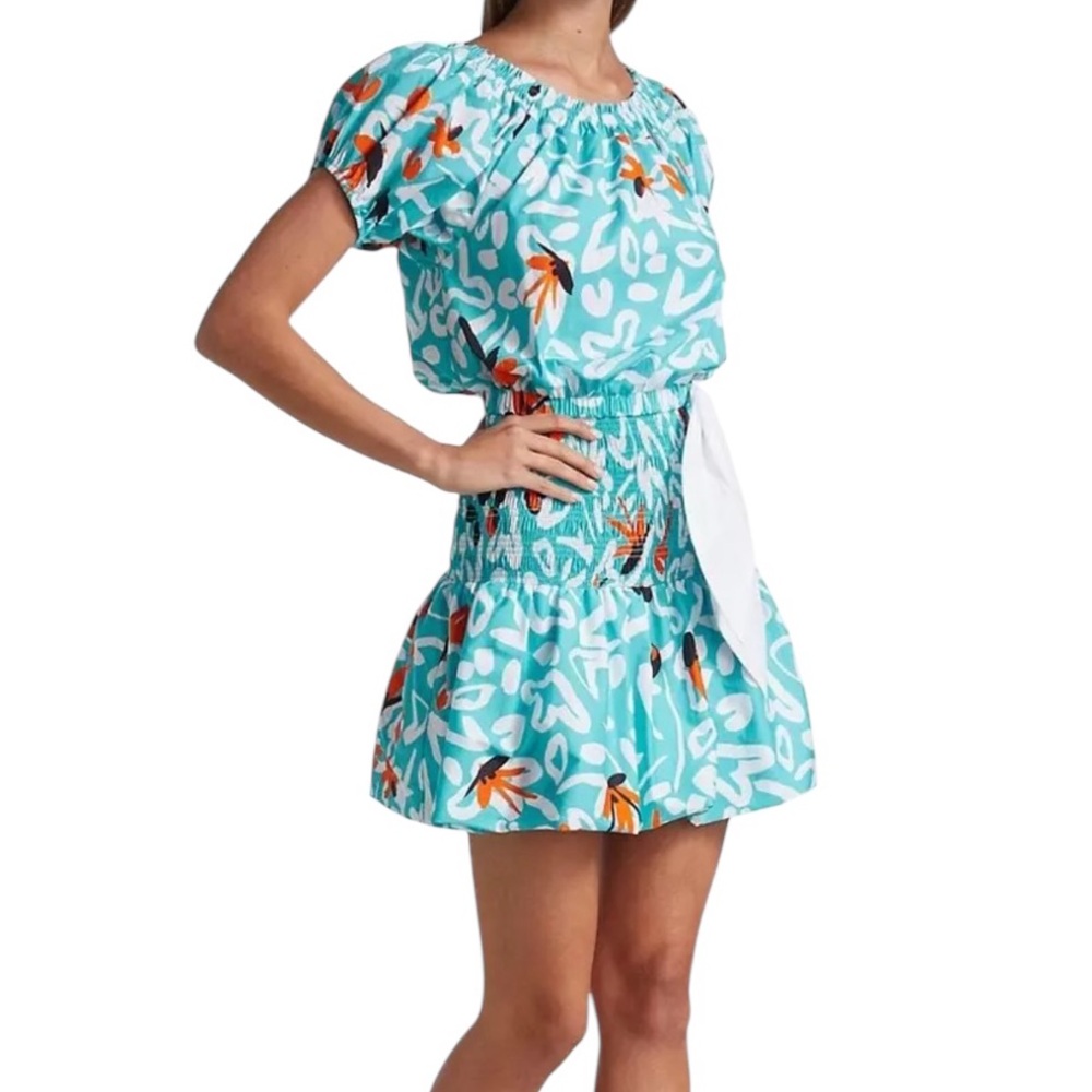 TANYA TAYLOR 6 Gwen Graphic Floral-Print Mini Dress $465 Resortwear Boho Chic - Picture 3 of 12